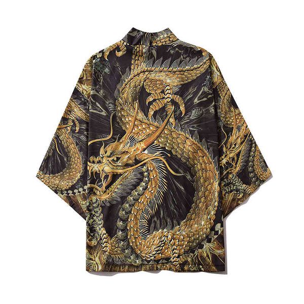 

prajna dragon robe style printed short t-shirt sleeve streetwear women clothes loose, White;black
