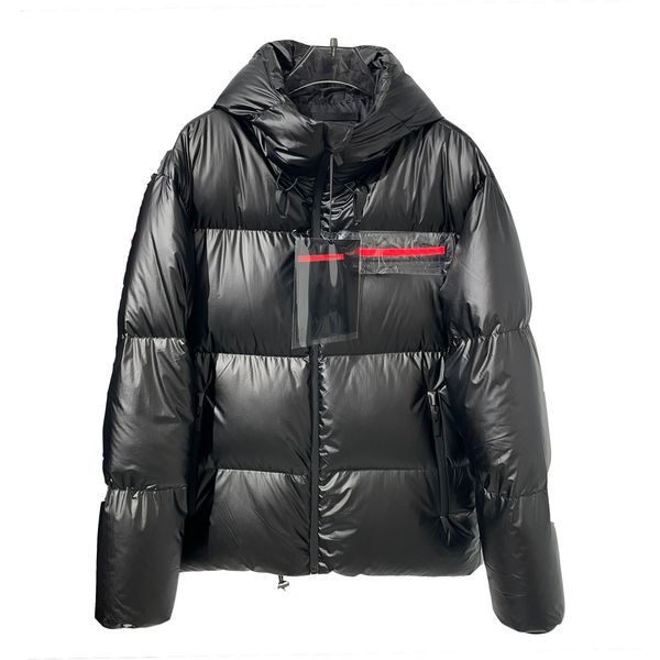 

italy famous luxury men goose down jackets north winter coat linea rossa red label limited series comfortable and warm jacket man clothing, Black
