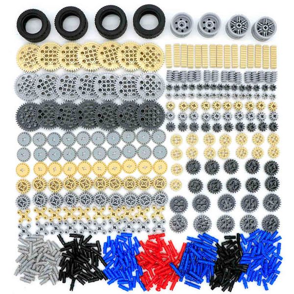 

650pcs technical gear set building blocks pulley rack pin connector car bulk brick toy kids gift compatible technical parts set aa220317
