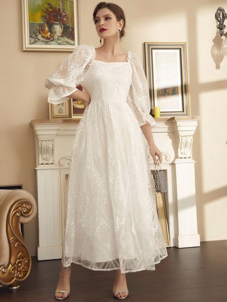 

guipure lace flounce sleeve prom dress t6ak#, Black;gray