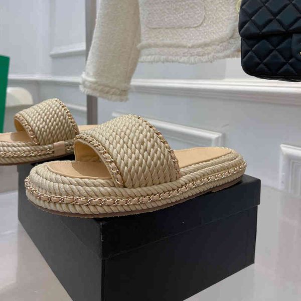 

dress shoes summer women shoes size35-41 genuine leather metal chain espadrilles platform open finger slippers designer, Black