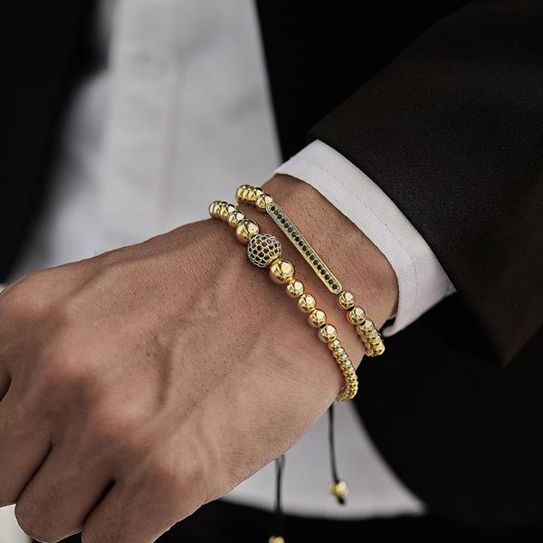 I braccialetti con ciondoli moda 2 pezzi / set Bracciale da uomo con tubo a testa di leopardo Branelli fatti a mano in corda intrecciata per gioielli GiftCharm