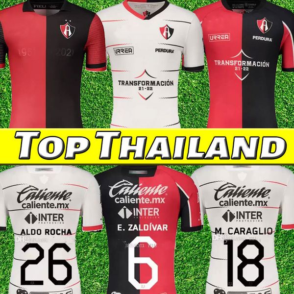 

2022 2021 atlas 1951-2021 commemorative soccer jerseys special 70th years 21 22 home red j.barraza .caballero r.marquez shirt away white fo, Black;yellow