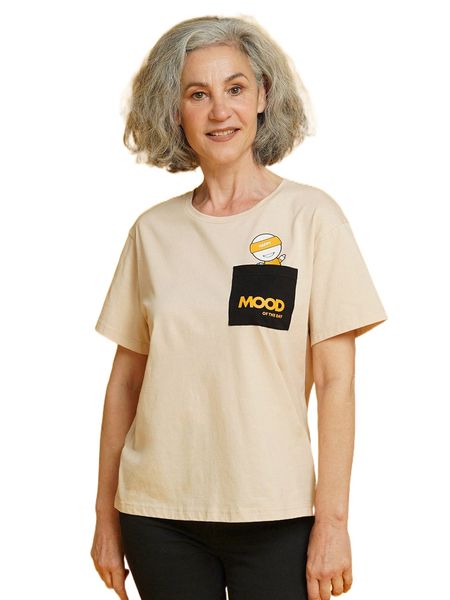 

x psychodon by ysy cartoon & letter graphic patched pocket tee s6jf#, White