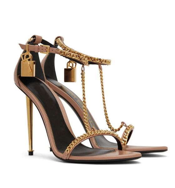 

summer tomfords womens sandals shoes for women key & lock padlock straps party wedding dress sandalias eu35-43, Black