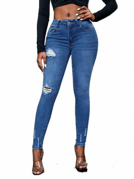 

sxy ripped zip fly skinny jeans n3qu#, Blue