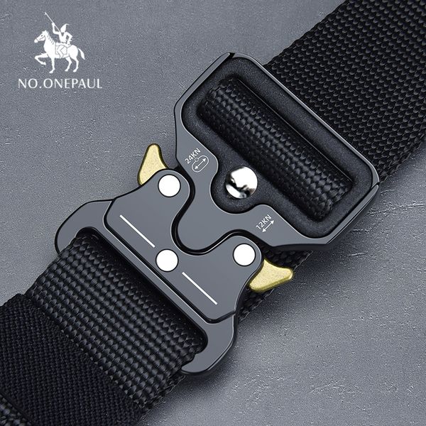 

nylon tactical belt military men039s training metal multifunctional buckle outdoor battle sports alloy 2204118503336, Black;brown