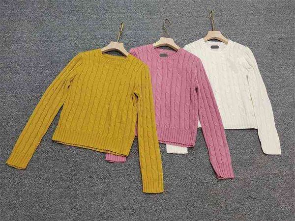 

p's 2022 new twist knitting cotton pullover sweater, White;black