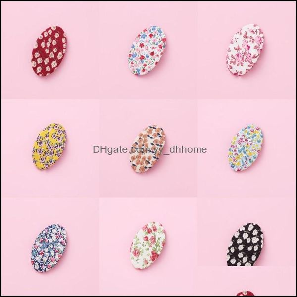 

hair clips barrettes jewelry baby girls hairpins fabric flower print ethnic style cute clip pastoral pin bb side headwear 343 drop deliver, Golden;silver