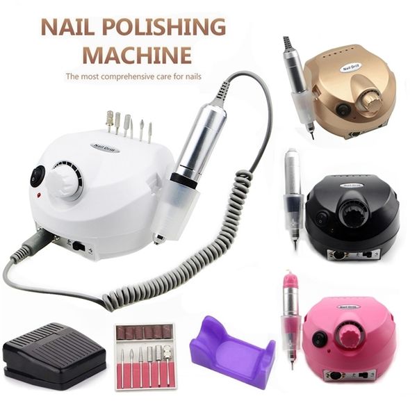 

nail drill machine 35000rpm pro manicure machine apparatus for manicure pedicure kit electric nail file with cutter nail tool 220711