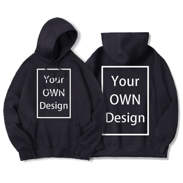 Ihre EIGENE Designmarke Senden von Bildern Anpassung Männer Hoodies Herbst Winter Warmes Fleece-Sweatshirt DIY Casual Hoodie Man 220614