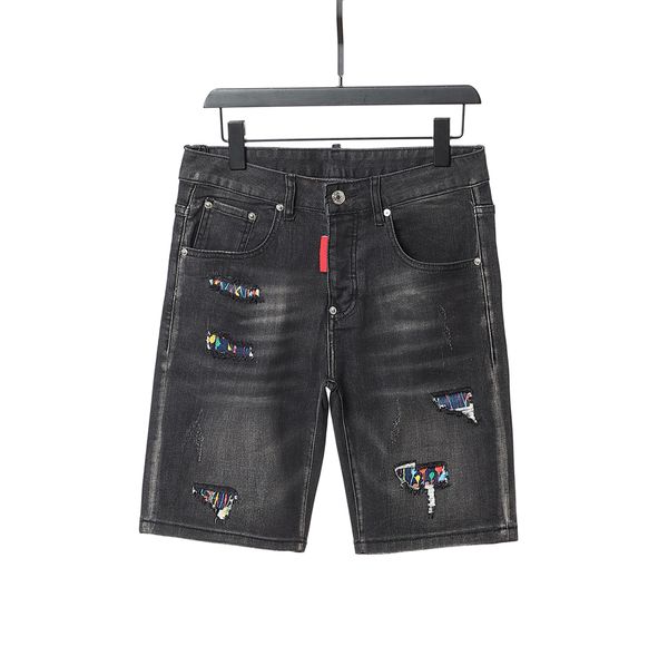 

men short jeans summer fashion casual hip hop mens denim shorts, Blue
