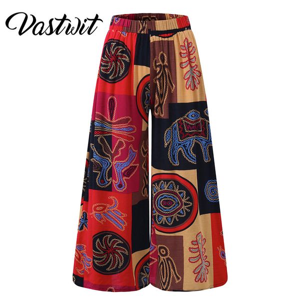 

fashion womens patchwork wide leg loose palazzo pants yoga hippie harem trousers 220719, Black;white