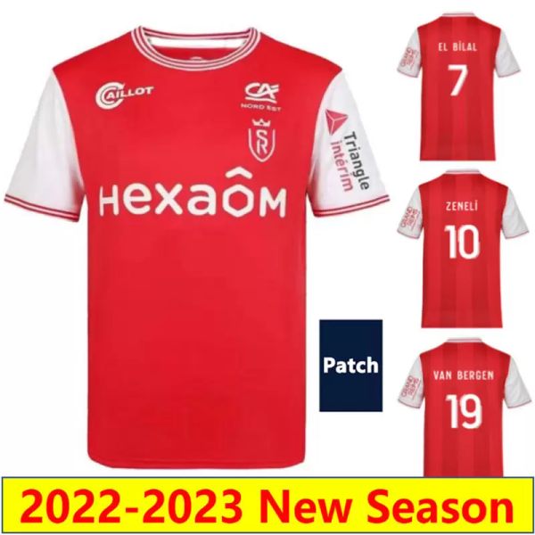 

22 23 maillots stade de reims soccer jerseys el bilal zeneli maillots ekitike mbuku kebbal matusiwa abdelhamid gravillon cajuste 2023 hommes, Black;yellow