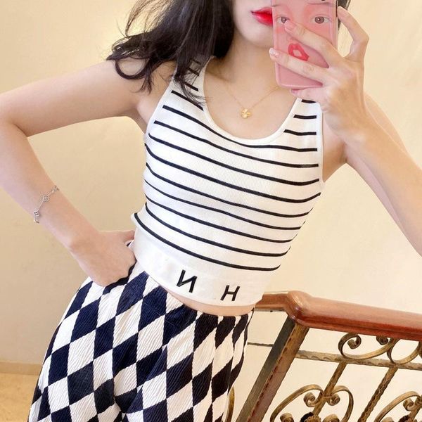 

61 2022 runway summer brand same style sweater white black t shirt crew neck short sleeve women's sweaters ming