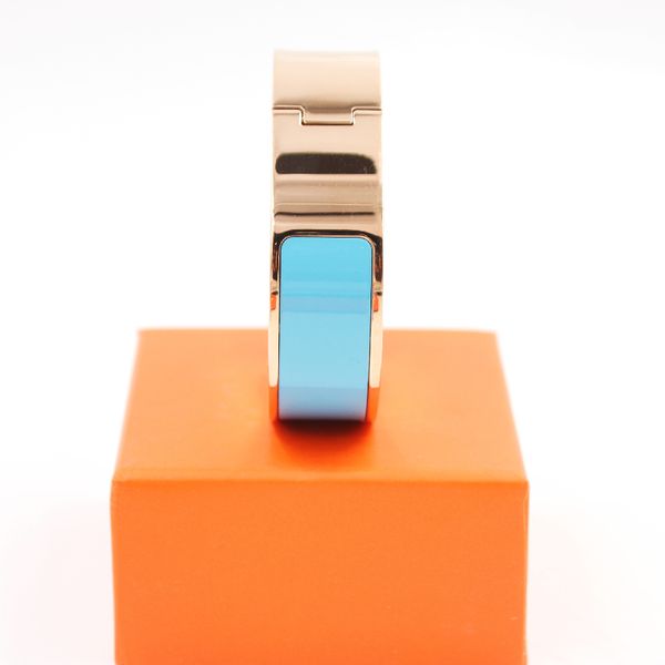 

designer cuff enamel bangle couple 18mm width rose gold jewelry mens and womens stainless steel bracelets, White