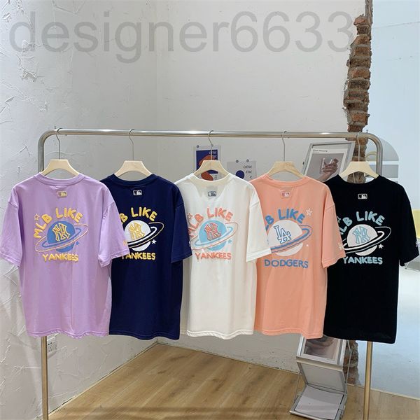 

women's t-shirt designer korea chao brand spring summer star three-dimensional foam graffiti men's casual loose short sleeve rhbc, White