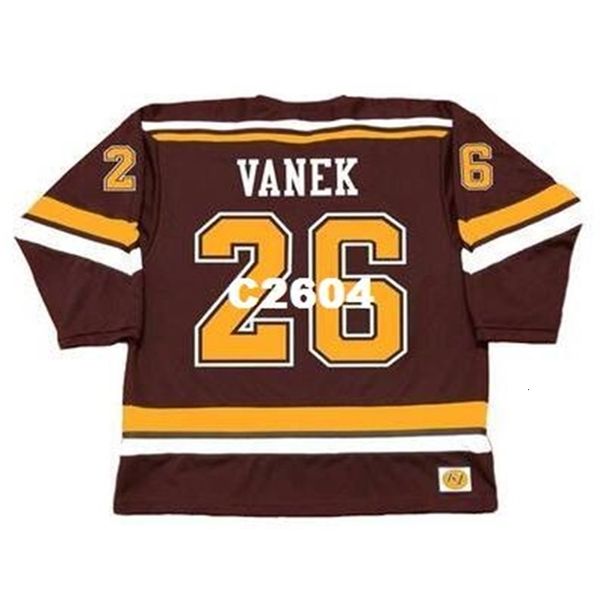 Maglia Chen37 da uomo # 26 THOMAS VANEK Minnesota Gophers 2003 RETRO Home Hockey o personalizzata con qualsiasi nome o numero maglia retrò
