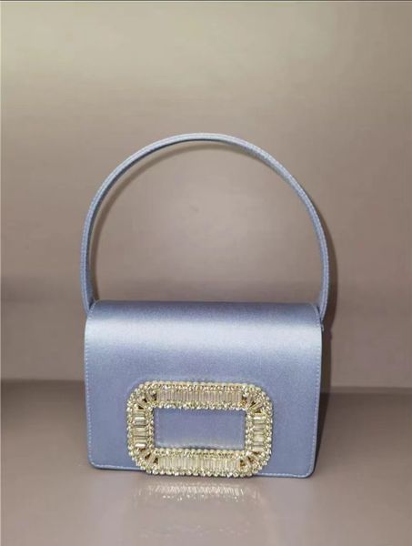 

evening bags lady set diamond with cover magnetic clasp simple designer woman handbag fan diagonal chain silk versatile diamond shoulder bag