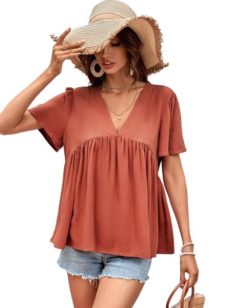 

butterfly sleeve peplum blouse t6hj#, White