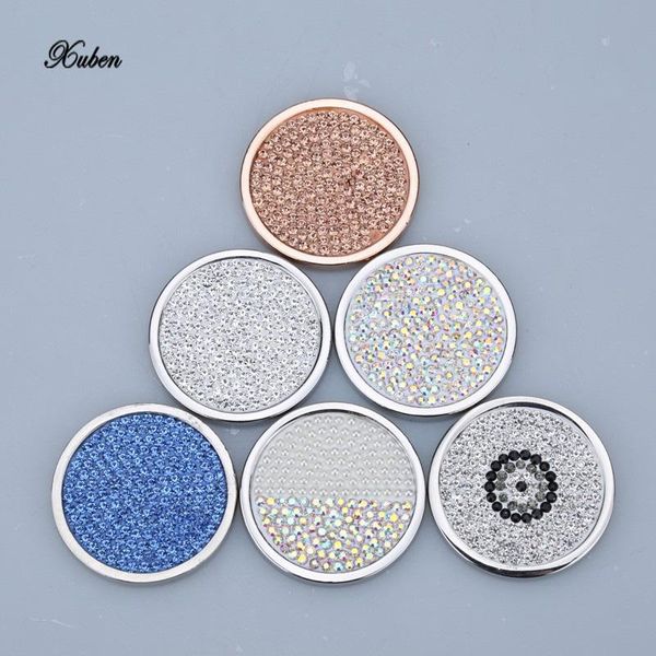 

pendant necklaces multicolor my 33mm coin crystal disc fit interchangeable necklace 35mm holder rose gold for women gift, Silver