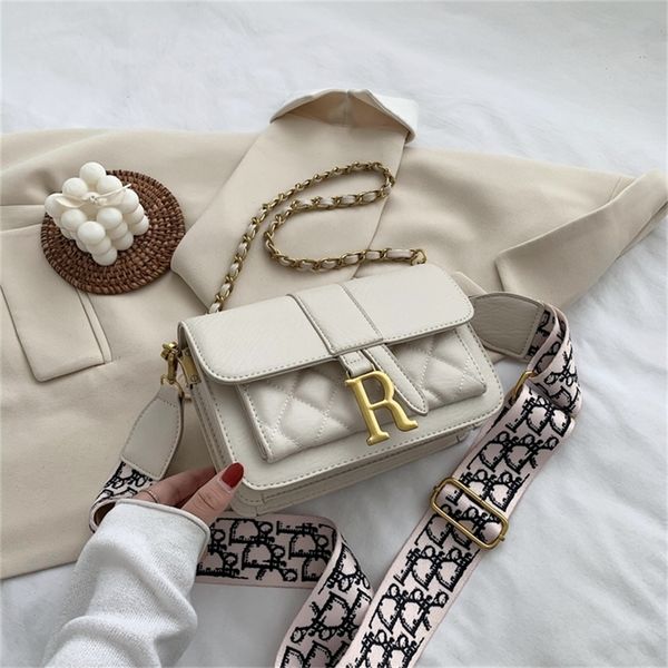 

metal lock metal chain wide strap small fashion women's trend design purses online