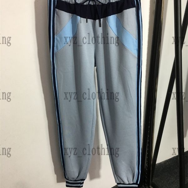 

new grey blue luxury womens tracksuits designer jackets long pants fashion color-blocking stand-up collar long-sleeved zipper jacket elastic, Gray
