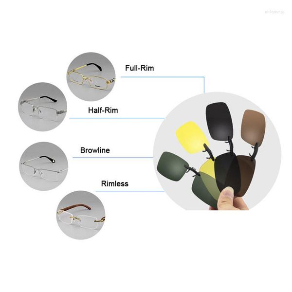 Montature per occhiali da sole Fashion Toptical Funzionale Guida Visione notturna Clip-on polarizzata per montatura per occhiali Protezione UV400 AntiriflessoModa