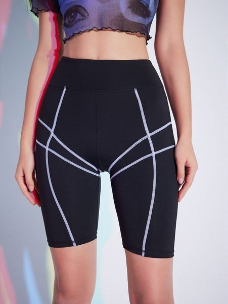 

romwe striped shapewear bottom v85l#, Black;red