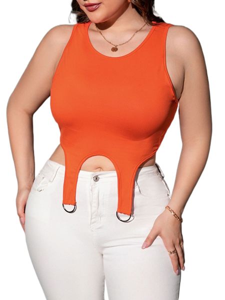 

plus strap hem tank x6mb#, Black