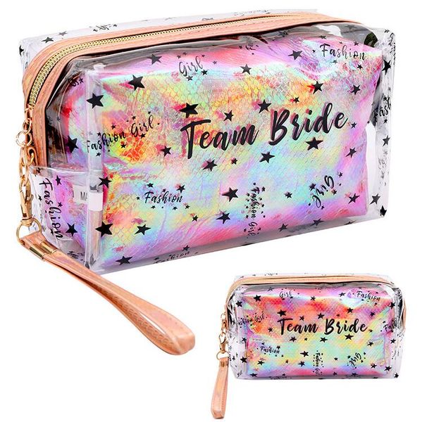 Klarer PVC -Kosmetobasche Star Frauen Make -up -Organisator -Taschen transparent Make -up -Hülle Waschpack Schönheit Hüllen Toilettenkit Kit