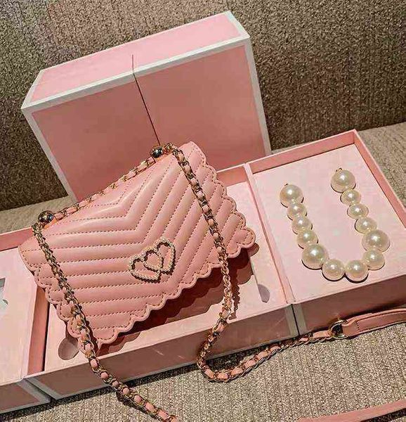 

hbp women's evening bag valentine's day ladies' crossbody bag lady pink pearl shoulder bag 220802