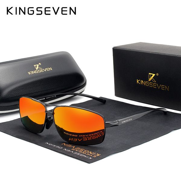 

kingseven aluminum polarized sunglasses fashion sun glasses uv400 for men/women d sol 220511, White;black