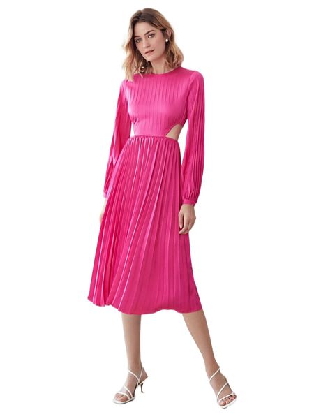 

motf premium hollow out pleated dress h0yb#, Black;gray