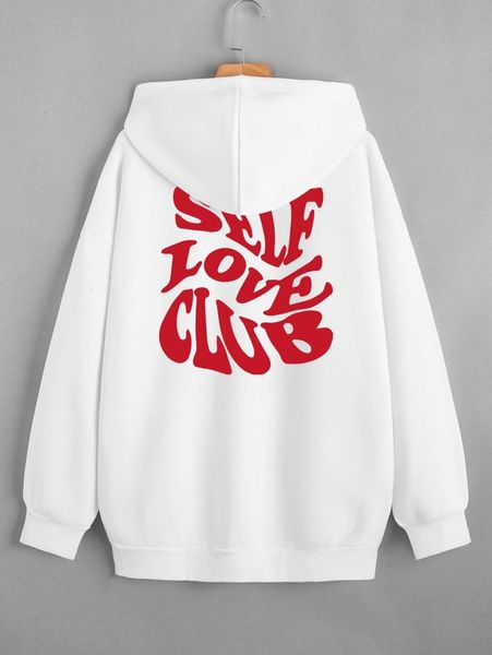 

letter graphic drawstring thermal lined hoodie j5gb#, Black