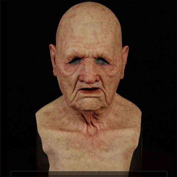 

new latex santa mask headgear halloween party cos horror bald grandpa mask