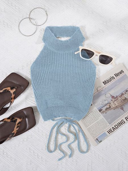 

lace up ribbed knit k9tn#, White;black