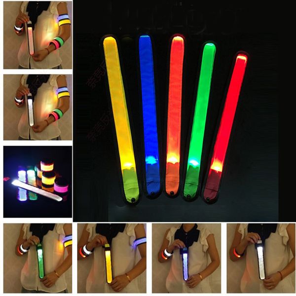 500 stücke Nylon LED Sport Slap Handgelenk Strap Bands Armband Party Licht-Armband Glowing Armband Flare Für Party Konzert