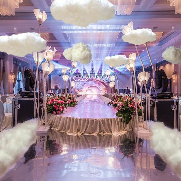 Dekoratif nesneler figürinler bulut asma dekor renkli yanlış bulutlar dekorasyonlar hafif düğün 1 adet kordon güzellik partisi çocuklar