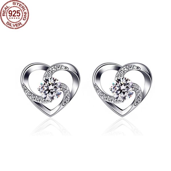 

2022 s925 silver fashion love earrings charm female heart accessories female's wedding jewelry, Golden