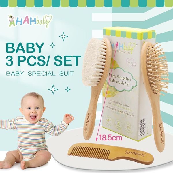 

Baby Hair Brush Personalized Wood and Comb Set for Born Portable Pocket Goat Bath for Kids 220728
