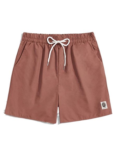 

romwe guys fingerprint graphic drawstring shorts i74o#, White;black