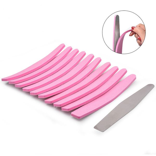 

10pcs nail polish buffing sanding buffer strips double sided file blocks pink sponge polishing pedicure manicure tools 220705
