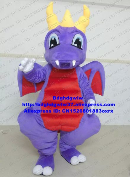 Costume da bambola mascotte Triceratopo viola Pterosauro Pterodattilo Dinosauro Dino Costume mascotte Carattere adulto Aprire un'attività Esilarante Divertente zx