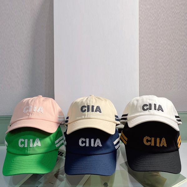 

Fashion Baseball Caps Mans Designer Ball Cap Fashion Letter Striped Hat Dome Luxury Woman Hats 6 Colors, C4