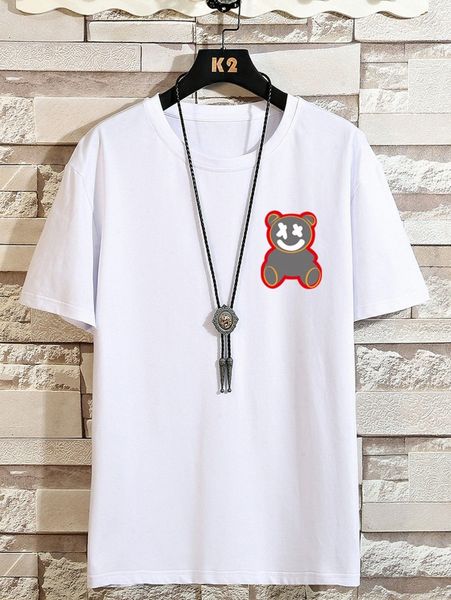 

romwe guys bear print tee m8in#, White;black