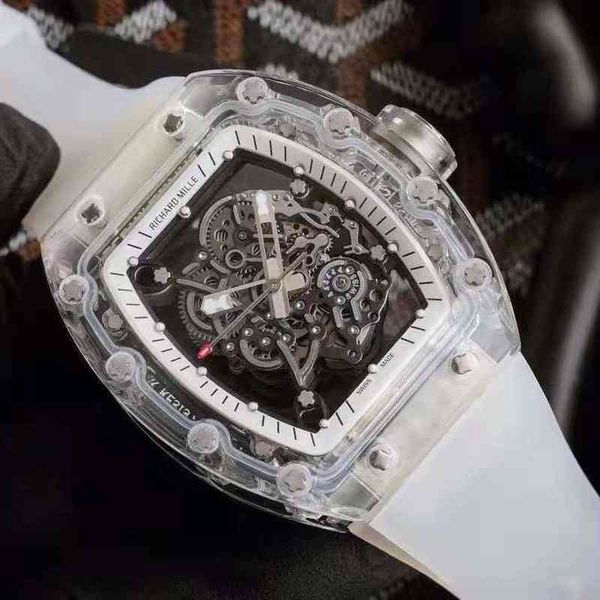 

richa milles lithography machine rm35-02 glass transparent hollow design full automatic core tourbillon, Slivery;golden