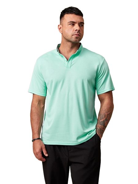 

extended sizes men contrast binding polo shirt u1yg#, White;black