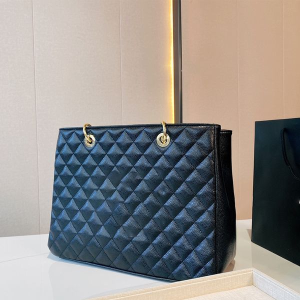 

2022 woman luxury tote bag black designer shopping bag fashion shoulder bags crossbody ladies leather purse chain handbag wallet high capaci