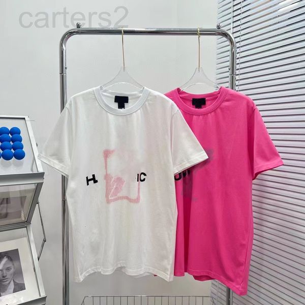 

women's t-shirt designer square letter printing 22s spring and summer new well simple atmosphere contrast color round neck couple short, White